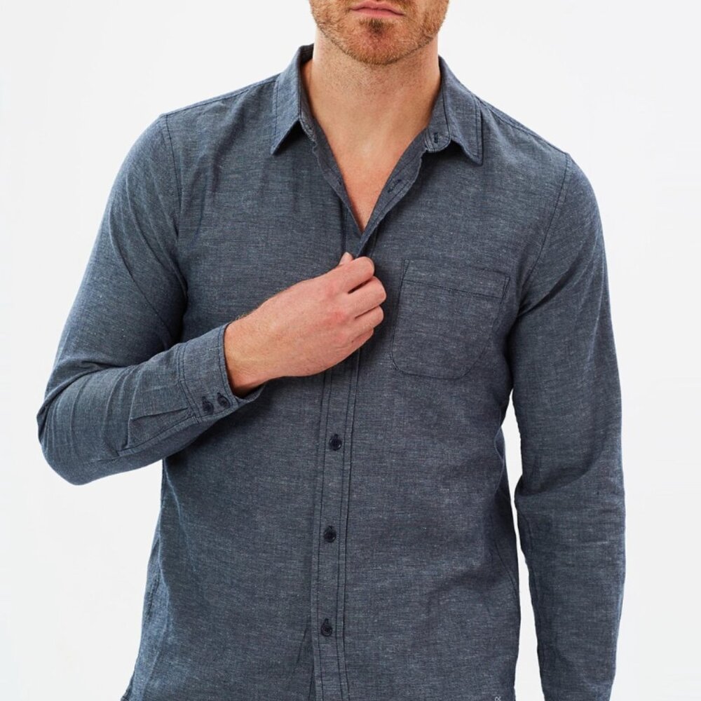 Men's Outerknown Nomadic Linen/Cotton blend Shirt: Pebble - Large